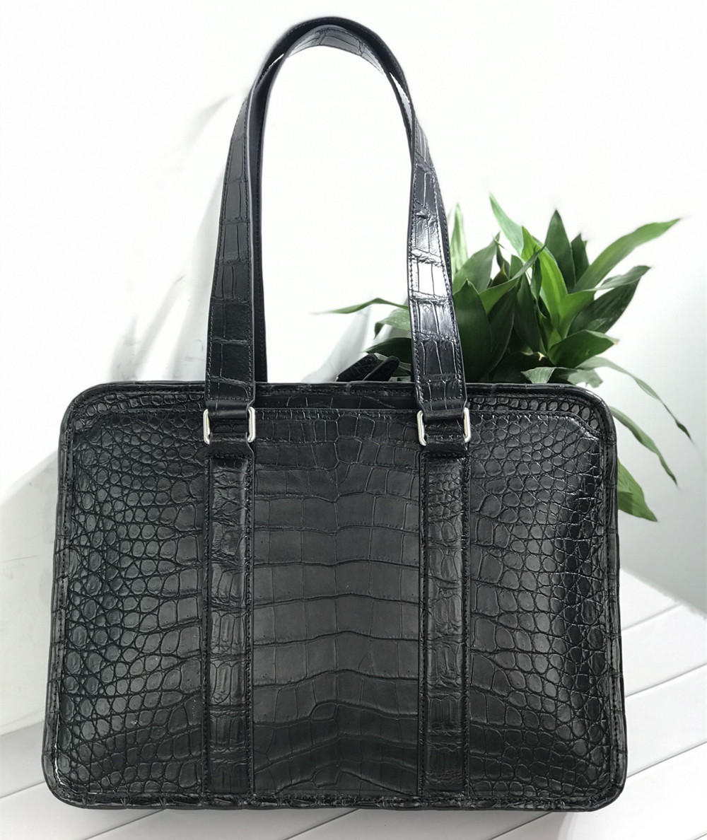 Luxury Bags Tote - 新しいクロコダイルレザーラップトップバッグ 本物のクロコダイルレザー メンズブリーフケース 高級ブランド メンズハンドバッグ ワンショルダー