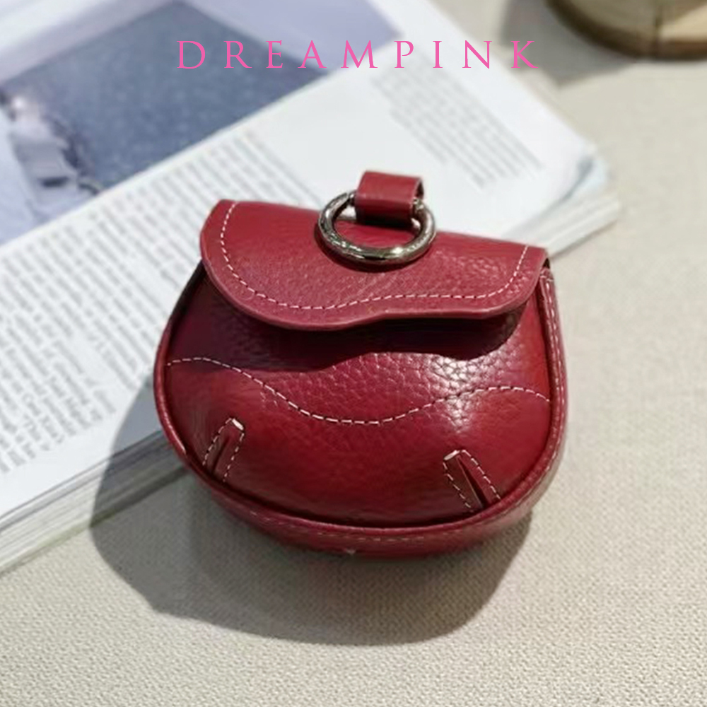 Luxury Bags China - ユニバーサルモデル高級イヤホンバッグファンシー素敵な本革 Bluetooth イヤホンケースホルダーキーリング付き小物収納バッグ