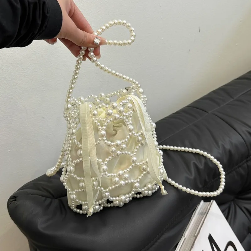 ビーズホワイトバケットショルダーとクロスボディバッグ絶妙な高 - Luxury Bags On Sales のレビューと価格