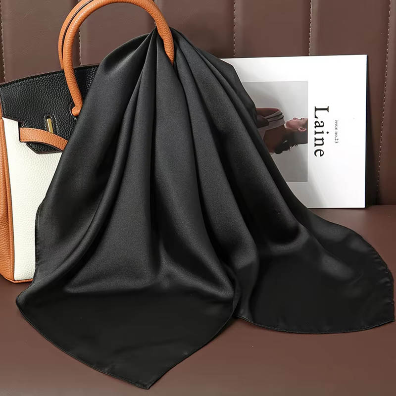 高級無地シルクスクエアスカーフ女性用ソフトサテン馬毛ヘアバン - Luxury Bags China のレビューと価格