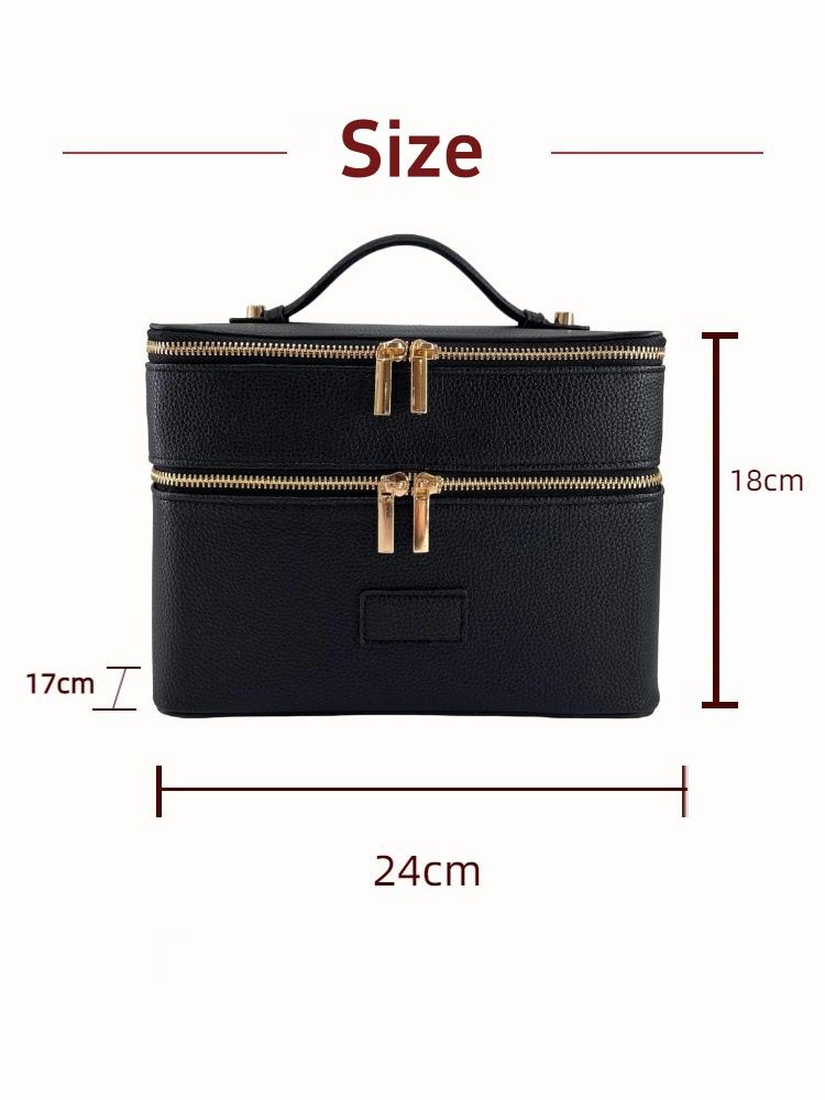 大容量二層式高級化粧ポーチ 旅行用トップハンドル付きポータブ - Luxury Bags Leather のレビューと価格