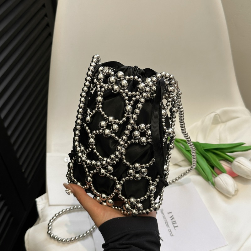 ホワイトビーズバケットショルダーとクロスボディバッグ絶妙な高 - Luxury Bags On Sales のレビューと価格