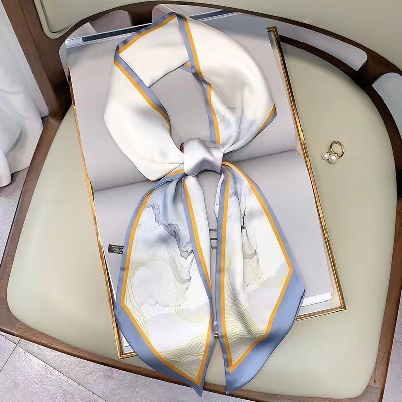 高級デザインシルクスキニー帽子スカーフ女性プリント春ネクタイ - Luxury Bags China のレビューと価格