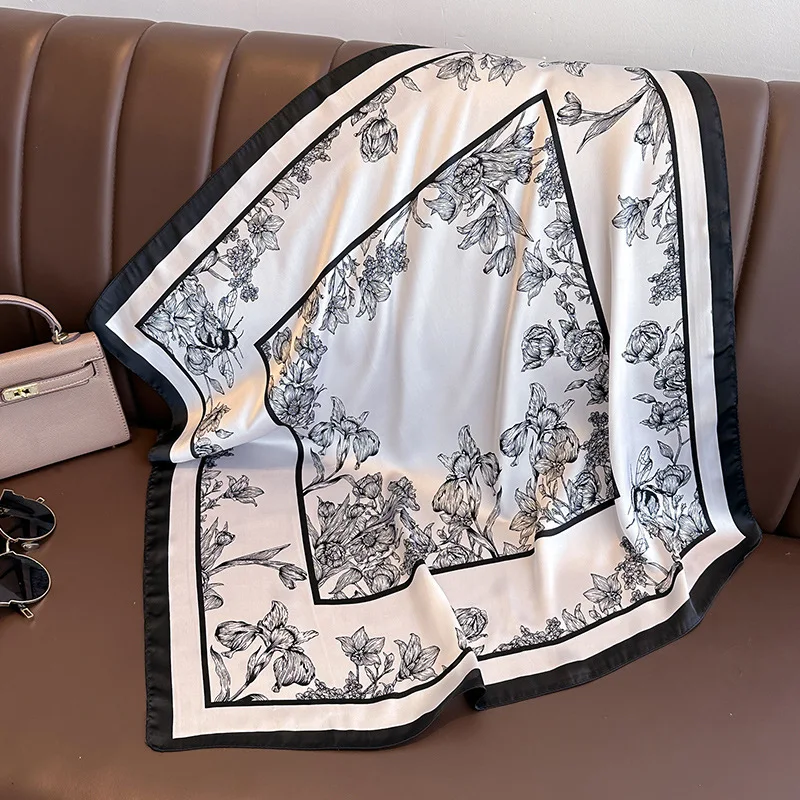 女性用フローラルプリントスクエアスカーフ,サテン,ヘッドバン - Luxury Bags China のレビューと価格